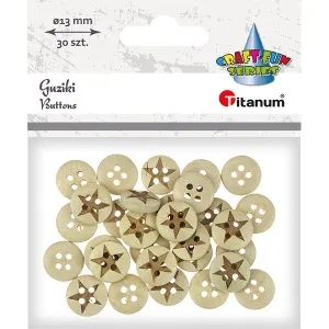 Guziki Craft-Fun Series 13mm naturalny 30 szt Titanum (WDY200)