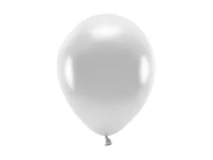 Balon gumowy Metalizowane Eco Balloons srebrny 260mm Partydeco (ECO26M-018)