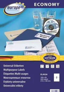 Etykieta samoprzylepna Avery Zweckform Economy Europe100 A4 - biały 210mm x 148,5mm (ELA026)