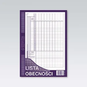 Druk offsetowy A4 LO Lista obecność A4, 40k. Michalczyk i Prokop (506-1)