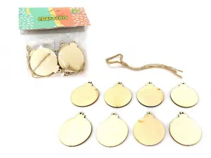 Ozdoba świąteczna One Dollar zawieszki bombki drewniane 5cm (365841)