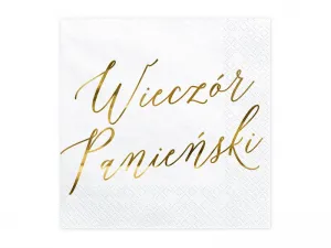 Serwetki Partydeco Wieczór panieński, biały, 33x33cm - biała 330mm x 330mm (SP33-91-019ME)
