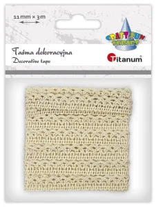 Wstążka Craft-Fun Series Koronka 11x3 [mm x m] kremowa Titanum (24BR0201-82)