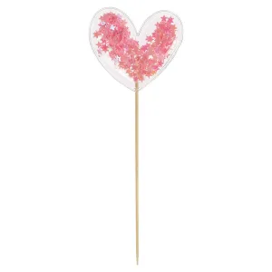 Ozdoba na piku serce z konfetti 20cm Arpex (WA4277)