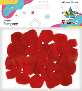 Pompony Craft-Fun Series czerwone 30 szt Titanum (283063)