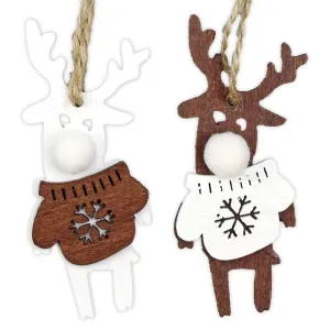 Ozdoba świąteczna Craft-Fun Series zawieszki renifery w sweterkach Titanum (DIY-XM(585))