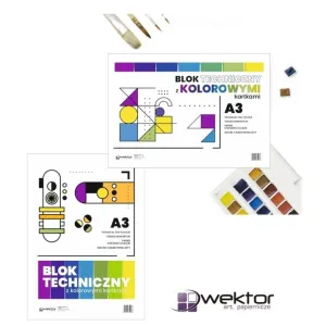 Blok techniczny kolor A3 mix 160g 10k Wektor