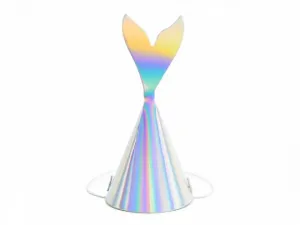 Czapka party Partydeco Syrenka, opalizujący, 18cm - srebrna (CPP19-017)