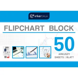 Blok do tablic flipchart 50k. 70g krata [mm:] 1000x640 Interdruk (FLI50#)
