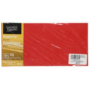 Koperta Galeria Papieru DL - Czerwony 110mm x 220mm (280117)