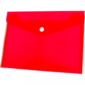Teczka plastikowa na guzik Tetis koperta pp A5 kolor: czerwony 140 mic. 165mm x 225mm (BT610-C)