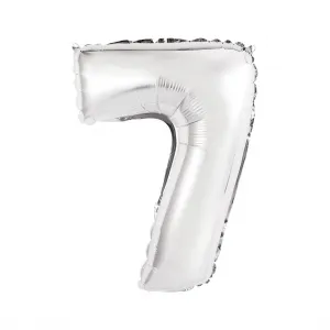 Balon foliowy Godan cyfra 7 srebrny 35 cm 35cal (FG-C35S7)