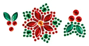 Kryształki Craft-Fun Series poinsecje, ostrokrzewy czerwono-zielony Titanum (24MH0392)