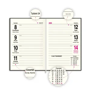 Kalendarz książkowy (terminarz) PRESTIGE A6 Press (tygodniowy)