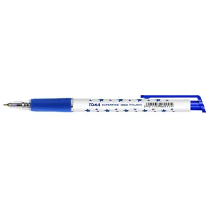 Długopis niebieski gwiazdki wkład niebieski 0,5mm Toma (TO-069)