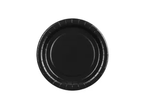 Talerz jednorazowy czarne papier śr. 180mm 6 szt Partydeco (TPP90-010)