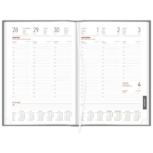 Kalendarz książkowy (terminarz) SREBRNY aluminium TYGODNIOWY B5 (237 B5TB)