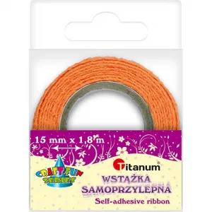Wstążka Titanum Craft-Fun Series koronka bawełniana samoprzylepna pomarańczowa 15mm 1,8m (D12-5)