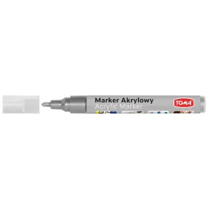Marker specjalistyczny akrylowy-srebrny wkład srebrny 2,5mm okrągła końcówka Toma (TO-402)