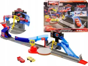Tor wyścigowy Cars kaskaderski ZŁOTY TŁOK + autko Zygzak McQueen Mattel (JHL42)
