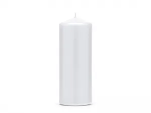 Świeca Partydeco klubowa matowa w kolorze białym, wysokość 15 centymetrów średnica 6 centymetrów - biały 150mm (SKKMAT-008D-OP)