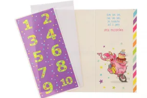 Kartka składana KIDS dziecięcy z cyferkami DL Ev-corp (STKK-02)