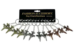 Brelok metalowy - samolot, karta 12szt. Adar (603776)