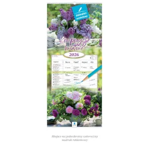 Kalendarz ścienny notatnikowy 2024 KOMPOZYCJA KWIATOWE 220mm x 490mm Lucrum (WN02)