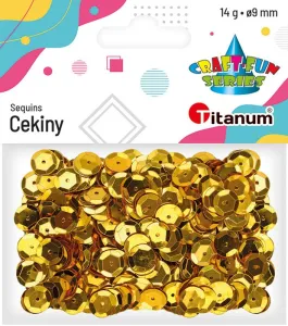 Cekiny Craft-Fun Series okrągłe 9mm złote 14g Titanum (268299)