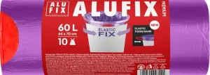 Worki na śmieci Elastic fix kolor: fioletowy 60L 10 szt Alufix (BS-AX-003141)