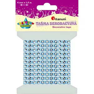 Taśma ozdobna Craft-Fun Series z kryształami 4x1,5 [mm x m] niebieska Titanum (0,4x150cm)