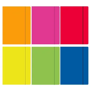 Teczka kartonowa na gumkę Rexus TECZKA Z GUMKĄ FLUO A4 kolor: mix (605203)