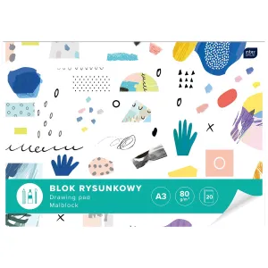 Blok rysunkowy A3 biały 80g 20k [mm:] 420x297 Interdruk (BLRA3)