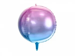 Balon foliowy Kula ombre, fioletowo-niebieski, 35cm 14cal Partydeco (FB39-014)