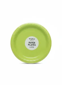 Talerz jednorazowy jasno zielony papier śr. 180mm 6 szt Partydeco (TPP90-102)