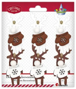 Ozdoba świąteczna Craft-Fun Series zawieszki renifery w sweterkach Titanum (DIY-XM(585))