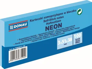 Notes samoprzylepny Donau Neon niebieski 300k 51mm x 38mm (7585011-10)