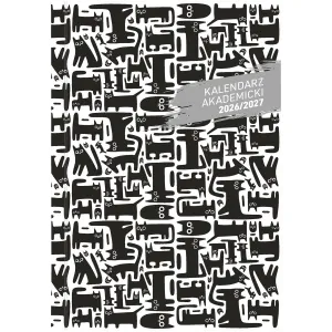 Kalendarz nauczyciela książkowy (terminarz) akademicki Pcv bezbarwny czarny kot A5 143mm x 204mm Wokół Nas (A5TA072B)