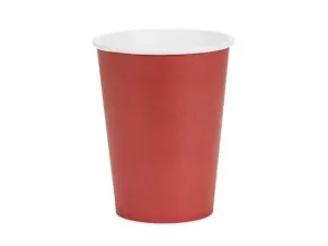 Kubek jednorazowy ciemnoczerwony papier 250ml Partydeco (KPP90-007C-EU1)
