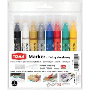 Marker specjalistyczny Toma akrylowy-srebrny, srebrny 2,5mm okrągła końcówka (TO-402)