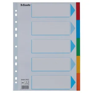 Przekładka czysta A4 mix kolorów 160g 5k [mm:] 225x297 Esselte (100191)
