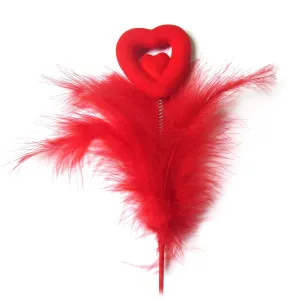 Ozdoba na piku Arpex WALENTYNKI SERDUSZKO Z PIÓRAMI (WA7491)