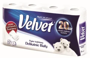 Papier toaletowy Velvet Delikatnie Biały XXL kolor: biały 8 szt