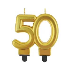 Świeczka urodzinowa cyferka 50 w kolorze złotym Godan (PF-SCZ50)