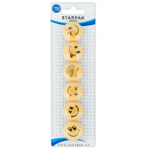 Magnes Emotki żółty śr. 30mm Starpak (378346) 6 sztuk