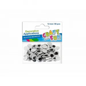 Oczka Craft with Fun oczy samoprzylepne 12mm 80 szt (383654)