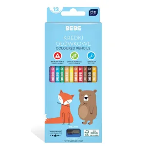 Kredki ołówkowe BB FRIENDS 12k z temperówkąś 12 kol. Bebe (590227734963)