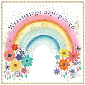 Kartka składana KW Tęczka z kwiatkami kw Henry (5905701484065)