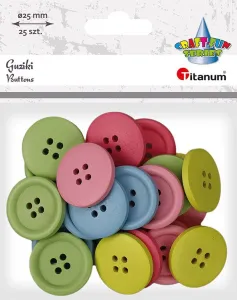 Guziki Craft-Fun Series plastikowe okrągłe 25mm mix 25 szt Titanum