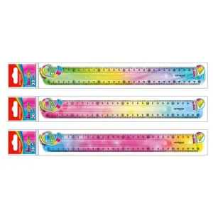 Linijka gumowa elastyczna tęczowa 30cm Keyroad (KR972277)